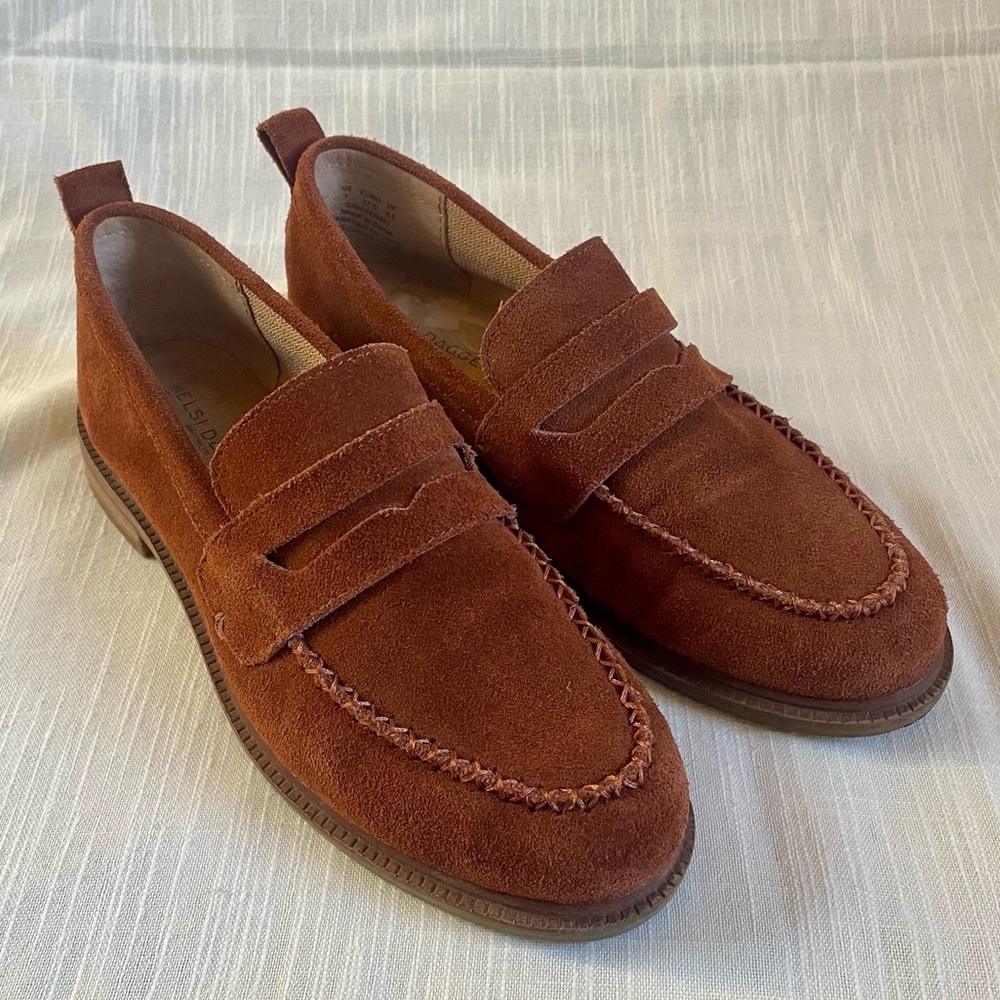 Kelsi Dagger Lens Cinnamon Suede Loafer Size 7